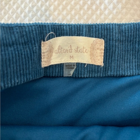 Altar’d State | Navy Scalloped Hem Corduroy Skirt - Picture 4 of 4